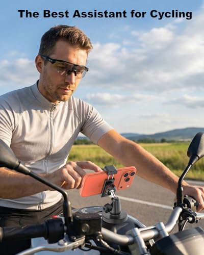 Magnetic Phone Holder for Motorcycle Gas Tank[Anti-Scratch]Strong Magnet Motorcycle Phone Mount for Harley Davidson, Indian Motorcycle, Kawasaki, Honda, Yamaha, BMW Motorrad, Fit iPhone 17 16