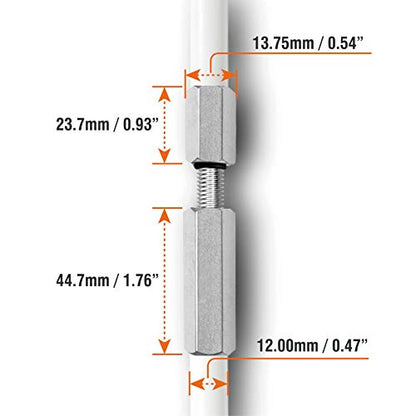 Safety Flag with Quicker Connector Base & 11.8" x11.8" Heavy Duty PVC Reflective Flag, Suit for ATV, UTV, Offroad, Jeep & Truck. Can be Used as 3.3'，6.6‘ or 10’. - color: White