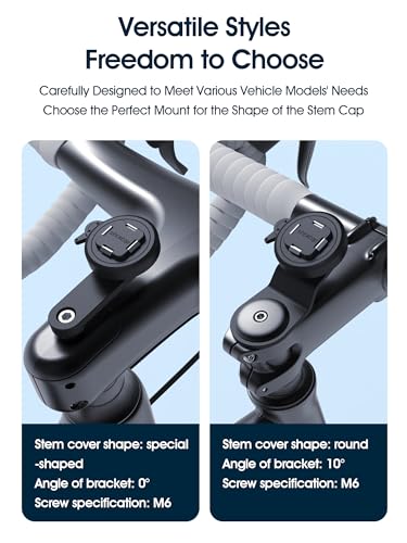 sincetop Bike Phone Mount - Series Q [ Quad ] - Bicycle Stem Cap Phone Holder,Universal Aluminum Handlebar Cell Bracket, Cycling Quick Mount for Mountain&Road&Ebike&Gravel Bike - size: SE - Standard, style: [SE] Stem Cover Mount - Series Q