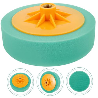 CHILDWEET Polishing Sponge Pads Buffing Sponge Drill Attachment 6-inch Green Polyester Honeycomb Car Detailing Wax Applicator Pad for Mirror Finish