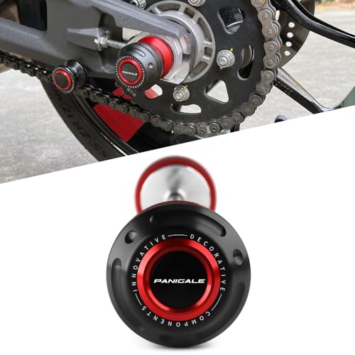 Motorcycle Rear Wheel Axle Fork Slider Crash Protector Compatible With Ducati Panigale V2 V2S 2025 2026 | PanigaleV2 Accessories (Red) - color: red