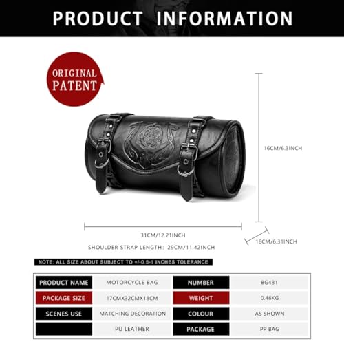 Motorcycle Tool Bag Waterproof PU Universal Saddlebag Front Fork Bag
