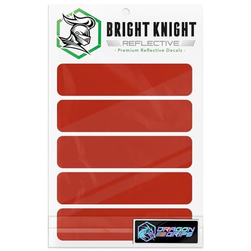 Bright Knight Decals Motorcycle Helmet Decals, 5 Pcs Red Reflective Tape Decal with 3M Retro Reflective Stickers for Helmet Vinyl - color: Red, size: Pack of 1