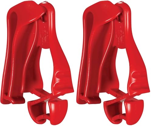 Ergodyne Squids 3405 Glove Clip Holder - Belt Clip (Pack of 2) - color: אדום (Red), size: 1 Count (Pack of 2)