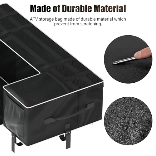 SUNPIE ATV Rear Rack Cargo Bag with Seat Cushion Pad, Soft Black Storage Bag with Upgraded Zipper for 4 Wheeler Polaris Sportsman 450 500 570, Scrambler, TRX FourTrax, Can-Am Outlander 570, Suzuki ATV - color: Black