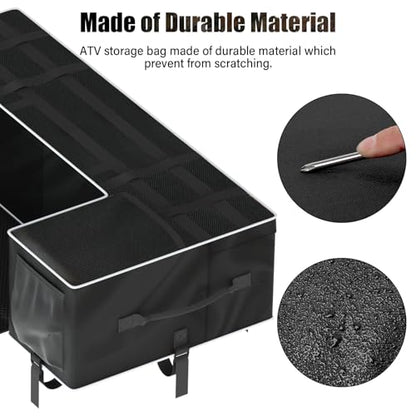 SUNPIE ATV Rear Rack Cargo Bag with Seat Cushion Pad, Soft Black Storage Bag with Upgraded Zipper for 4 Wheeler Polaris Sportsman 450 500 570, Scrambler, TRX FourTrax, Can-Am Outlander 570, Suzuki ATV - color: Black