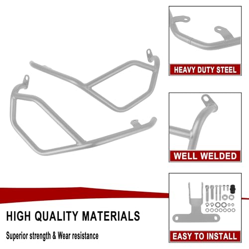Highway Crash Bar Engine Guard Bumper Protector Replacement for Yamaha Tenere700 Tenere 700 2025 2026 Upper and Lower Motorcycle Steel Frame Falling Protector Bars (Upper and Lower) - size: Upper and Lower