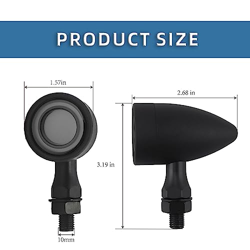 Motorcycle Bullet Turn Signals LED Front Rear Lights 4 PCS, 40 LEDs Retro Switchback Running Turn Brake Light Blinkers Universal Fit Harley Dyna Chopper Bobber Suzuki Yamaha Honda -Black - color: 2052-4PCS- BK