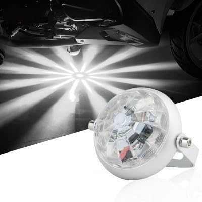 New Colorful Flash Motorcycle Electric Truck Chassis Lights LED Lights Rear Taillights Anti-Fog Lights Brake Lights Warning Lights (WHITE) - color: WHITE