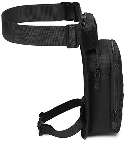 Motorcycle Tactical Drop Leg Thigh Bag with Holster Handgun Firearm Pistol Bag for Men Hunting Shooting Range Additional 3 Magazine Storage Slots - color: Black 2 Packs