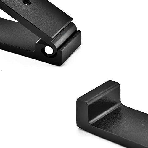 2 Pack Foldable Aluminum Helmet Hooks Wall Hooks Invisible Wall Hooks for Clothes Coats Clothes Kitchen Bathroom Office Living Room Wardrobe (Black)