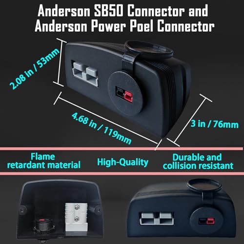 Anderson Power Pole Connector and Anderson Power SB50 connectors, Waterproof Quick Connect Wire Connectors 45 Amp PP15 to 45 and 50A SB50 Connector for Marine, Boat, Motorcycle, Truck, RV - style: 50A+PP15-30-45+Bracket