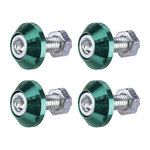 4PCS Motorcycle License Plate Bolts, Aluminum Alloy Car Tag License Plate Screw Decorative Kit, License Plate Frame Fastener Accessories for Most Motorcycles, Cars, Trucks (Green) - color: Green