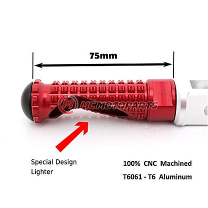 MC MOTOPARTS MPRO Red CNC Rider Foot Pegs Compatible with YZF R1 00-21 YZF R6 03-19 YZF R1M 15-21 R1S 16-19 - color: Red, size: No Extension