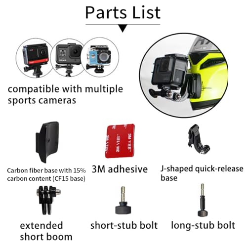 SHOEI RF1400 Chin Mount Kits Made for Z8 NXR2 X-SPR PRO Camera Mount Kit Customize Base Compatible with Gopro Hreo Ins360 Srago DJI Etc. (Carbon Fiber Base)