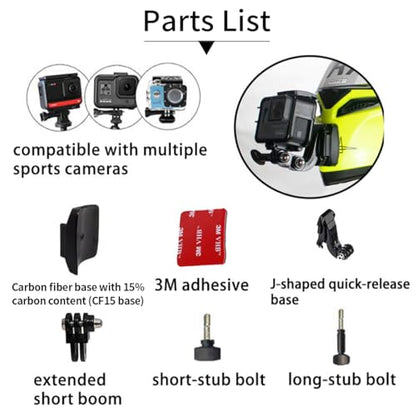 SHOEI RF1400 Chin Mount Kits Made for Z8 NXR2 X-SPR PRO Camera Mount Kit Customize Base Compatible with Gopro Hreo Ins360 Srago DJI Etc. (Carbon Fiber Base)