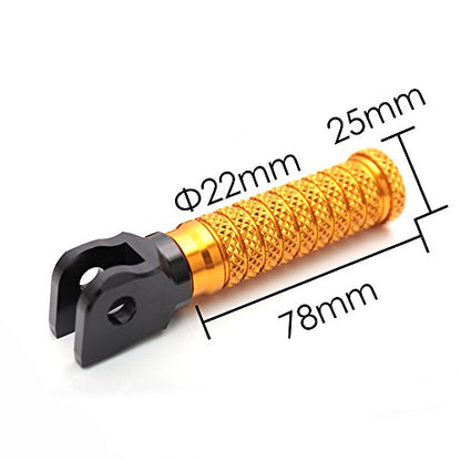 MC MOTOPARTS POLE Gold CNC Front Foot Pegs Compatible with YZF R3 2015-2017 - color: Gold, size: Standard