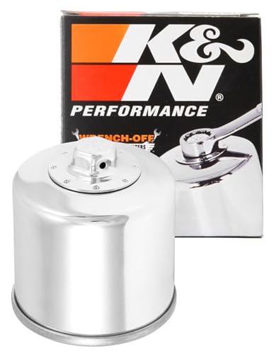 K&N Motorcycle Oil Filter: High Performance, Premium, Designed to be used with Synthetic or Conventional Oils, Wrench Off Nut: Fits Select Honda, Kawasaki, Polaris, Yamaha Motorcycles, KN-204C