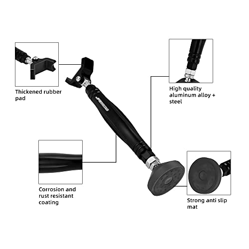 JFG RACING Motorcycle Rear and Front Wheel Stand Lift Trail Stand Easy And Portable - the Sixth Generation - Black - color: Black