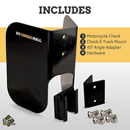 DC Cargo Mall 2-Pack, Motorcycle E-Track Wheel Chock, Black – E-Track Wheel Chock for Dirt Bikes – Supports Tires up to 6” Wide – E-Track Accessories - size: 2-pack