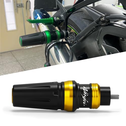 Motorcycle Exhaust Slider Crash Protector Compatible with Ninja 250R 300 400 650 ZX-10R ZX-14R 1000SX 1100SX 2006-2024 2025 2026 | Frame Slider Falling Protection Accessories (Gold) - color: gold