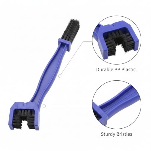 Blue Motorcycle Chain Maintenance Brush - Durable PP Plastic Tool for Rollers & Side Plates