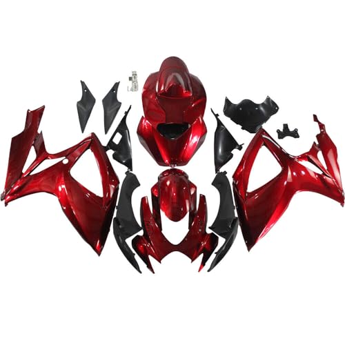 FLPRO ABS Plastic Complete Fairings Fit for Suzuki 2006 2007 GSXR600 GSXR750 K6 GSX-R600 GSX-R750 06 07 Injection Mold Motorcycle Bodywork Candy Red Black Cowlings - color: candy red black