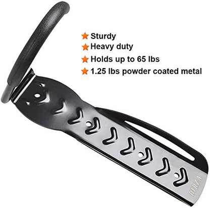 Dirza Bike Rack Garage Wall Mount Bike Hanger Storage System Vertical Bike Hook for Indoor Shed - Easily Hang/Detach - Heavy Duty Holds up to 65 lb with Screws Black - style: Style 1 Bikes