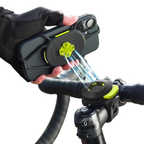 Bone Bike Tie Connect Kit 3, Magnetic Bicycle Phone Mount for Stem, Detachable & 360° Rotatable Silicone MTB Holder, Cycling Phone Carrier for iPhone & 4.7"–7.2" Smartphones (Magnetic - Stem) - style: Bicycle - Stem
