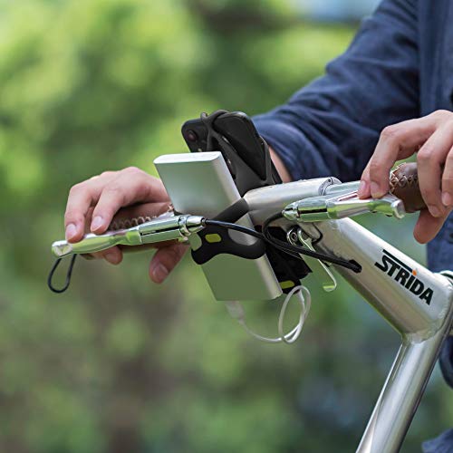 BONE Power Strap, Bicycle Power Bank Mount for Bike Tie Series, Scratch-Free Silicone Strap with Anti-Slip X-Shaped Design, Quick Setup Holder Compatible with Most Portable Chargers - style: Charger Mount