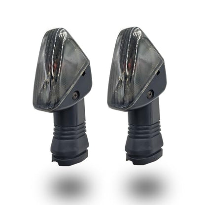 2Pcs Motorcycle Turn Signal Indicator Light Compatible with KAWASAKI ZX6R ZX-6RR KLE500 KLE 650 KLR650 Front/Rear Blinker Lamp (Black Shell) - color: Black Shell