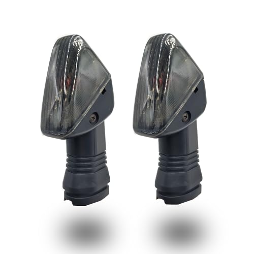 2Pcs Motorcycle Turn Signal Indicator Light Compatible with KAWASAKI ZX6R ZX-6RR KLE500 KLE 650 KLR650 Front/Rear Blinker Lamp (Black Shell) - color: Black Shell