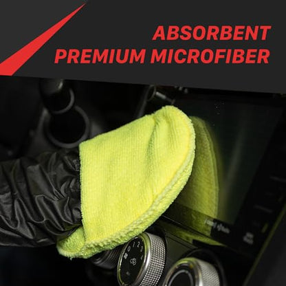Maxshine 16cm Universal Yellow Multipurpose Microfiber Finger Hold Applicator – Soft, Reusable Pad for Waxing, Polishing & Cleaning – Ideal for Interior & Exterior Car Detailing