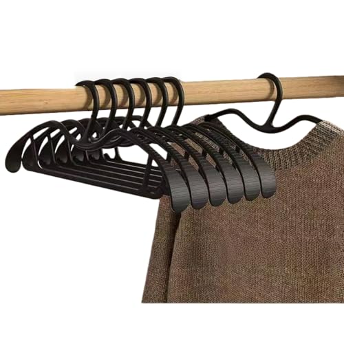 10Pack Coat Hanger Wide Shoulder Hangers Black