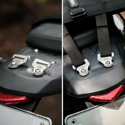 ViaTerra Quick Release Motorcycle Strap Hooks | Heavy Gauge Stainless Steel Mounting Brackets, Universal Fit, Set of 2 (M10) - size: M10