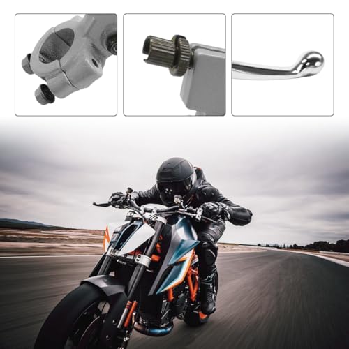 KVAEY Motorcycle Clutch Lever, 7/8" 22mm Left Handlebar Folding Brake Lever Perch, Clutch Handle Lever Replacement (Silver+Wrench) - color: Silver+Wrench