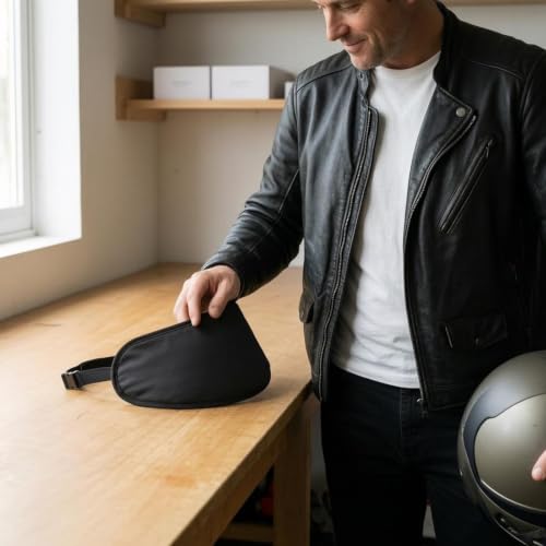 Industrial Cover Helmet Visor Sleeve Motorcycle Gear Storage Bag Buckle Strap Oxford Cloth for Motorbike Utility Suitable for Personal Belongings Gift Home Storage Shelf