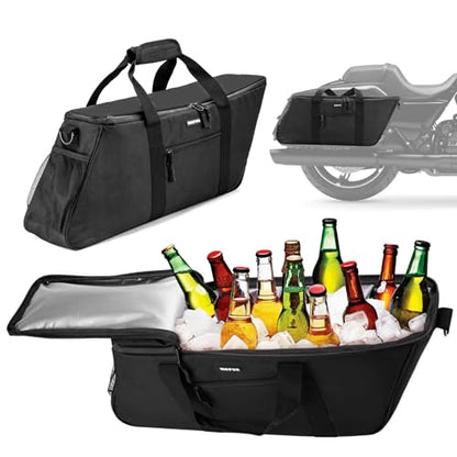 Mofun Motorcycle Saddlebag Cooler Waterproof Saddle Bag Insert Cooler Saddlebag Liner Bag Compatible with Harley Touring Street Road Electra Glide Road King with Hard Saddlebags, 1993-2025