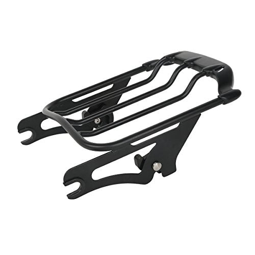 Detachable Sissy Bar Upright Passenger Backrest Pad & Air Wing Two Up Luggage Rack Fit for Harley Touring Road King Street Glide Road Glide 2009-2025 - color: Black #1