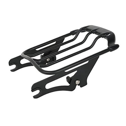 Detachable Sissy Bar Upright Passenger Backrest Pad & Air Wing Two Up Luggage Rack Fit for Harley Touring Road King Street Glide Road Glide 2009-2025 - color: Black #1