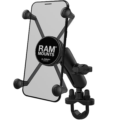 RAM MOUNTS Motorcycle Handlebar Phone Mount with U-Bolt Base, X-Grip Universal Cell Phone Holder with Short Arm for Bike, ATV, Scooter RAM-B-149Z-A-UN10U - style: Large Phones