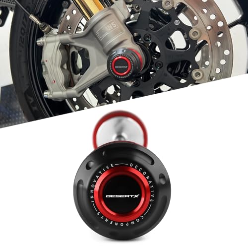 Motorcycle Front Wheel Axle Fork Slider Crash Protector Compatible With Ducati DesertX 2026 2025 2024 2023 2022 | Desert X Desert-X Accessories (Red) - color: red