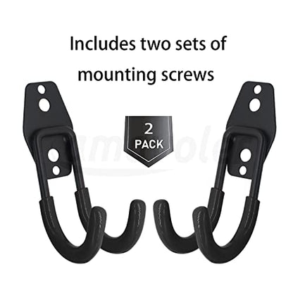 Wall Mount Helmet Hook Holder Black,2 Small Double Iron Curved Hook Tools with Mounting Screws. A Good Home for Harley, Honda, Kawasaki, etc Helmet (Small Hook x2). - size: small hook x2