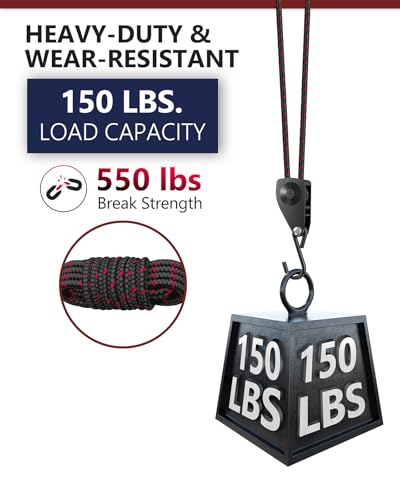 VIPARSPECTRA Ratchet Tie Down Straps, 1/4" Adjustable Rope Hangers [8 Pack, 12FT, 150 lbs/Pack], Heavy Duty Kayak Pulley System with Hooks for Garage Cargo Trucks Tents Grow Lights Various Lashing - size: 1/4" 8-Pack