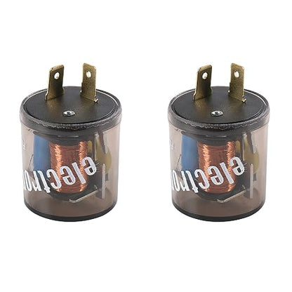 Universal 2PCS 12V 2 Pin Electronic LED Flasher Relay Turn Signal Light Blinker - size: 2pc 2 PIN 20 Amps 12V Flasher