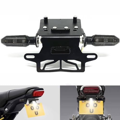 Grom Fender Eliminator Kit Compatible with Grom Tail Tidy 2022 2023 2024 MSX125 License Plate Holder Bracket with Rear Turn Signals & LED License Plate Light (Smoke) - color: Smoke