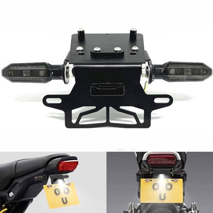 Grom Fender Eliminator Kit Compatible with Grom Tail Tidy 2022 2023 2024 MSX125 License Plate Holder Bracket with Rear Turn Signals & LED License Plate Light (Smoke) - color: Smoke