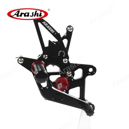 Arashi Version 2.0 Adjustable Rearsets for Honda CB300F CBR300R 2015-2023 ABS include, Black - color: Black, size: CB300F CBR300R 2015-2023 ABS include