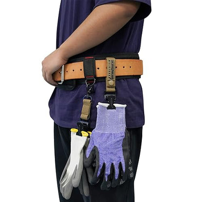MELOTOUGH Firefighter Glove Strap | Work Glove Holder Clip with Glove Leash Swivel Snap Hook,Alligator Clip - color: A-khaki
