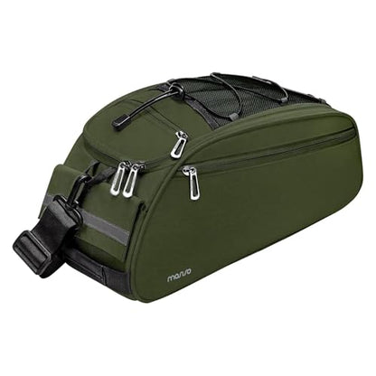 MOSISO Bike Rack Bag, Waterproof Bicycle Trunk Pannier Rear Seat Pouch Cycling Bike Carrier Backseat Storage Luggage Saddle Shoulder Bag - color: Olive Green